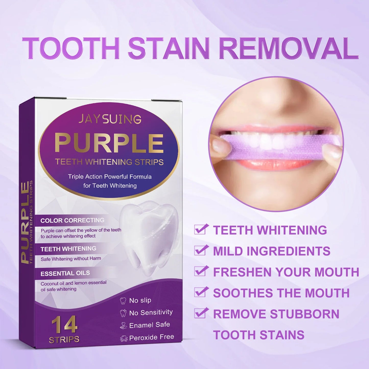 Jaysuing PurpleWhite Strips